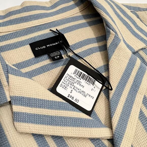Club Monaco Long-Sleeve Button-Down Shirt. New w Tags !!! Striped Small Men’s - Picture 5 of 13